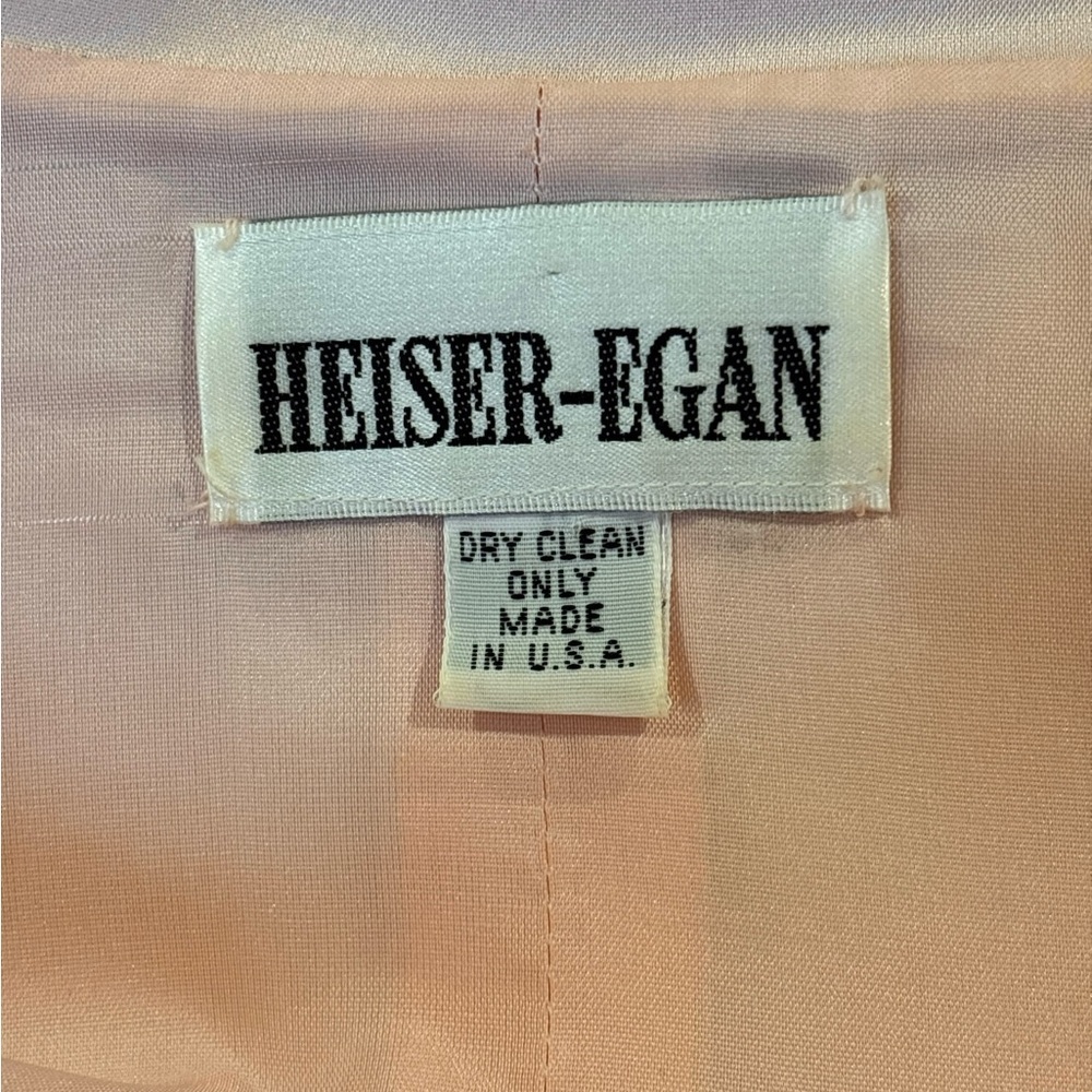 90s 2PC HEISER-EGAN PASTEL PINK MOTHER OF THE BRIDE BLAZER & MAXI SKIRT SZ 12 - Picture 12 of 12